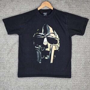 MF DOOM Mask Parallel Graphic T-Shirt Mens Large Black 100% Cotton Made in USA